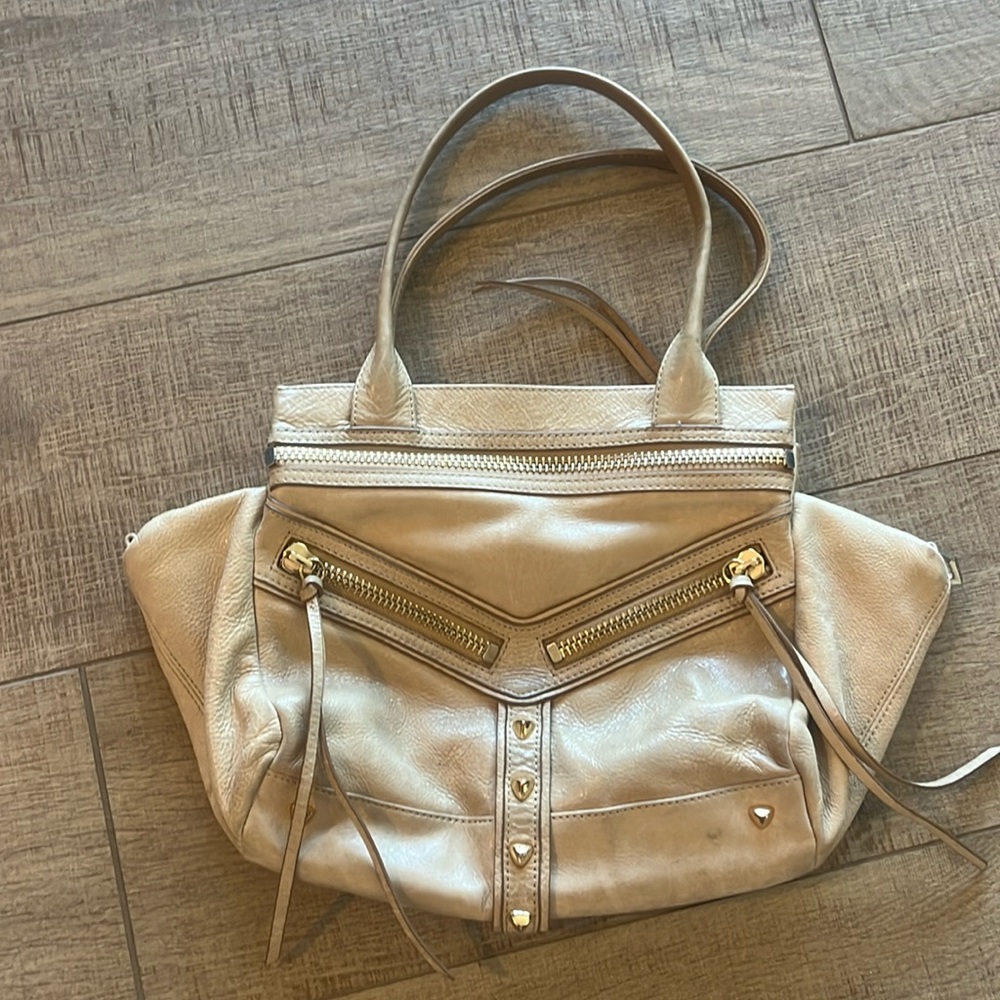 BOTKIER cream ivory beige leather moto Bag shoulder TRIGGER purse